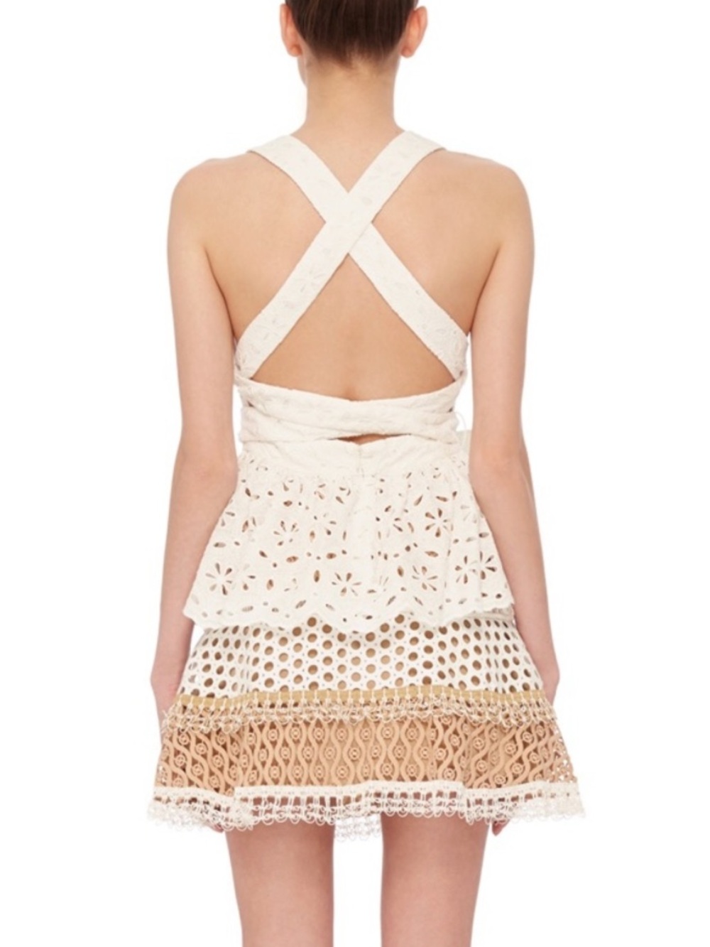 Zimmermann Cream Eyelet Tie-Waist Halter Top - SIZE 1 - Picture 2 of 14